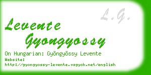 levente gyongyossy business card