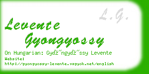 levente gyongyossy business card